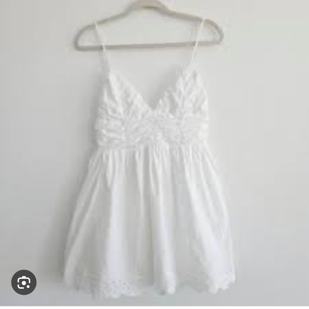 Zara White Eyelet Embroidered Dress